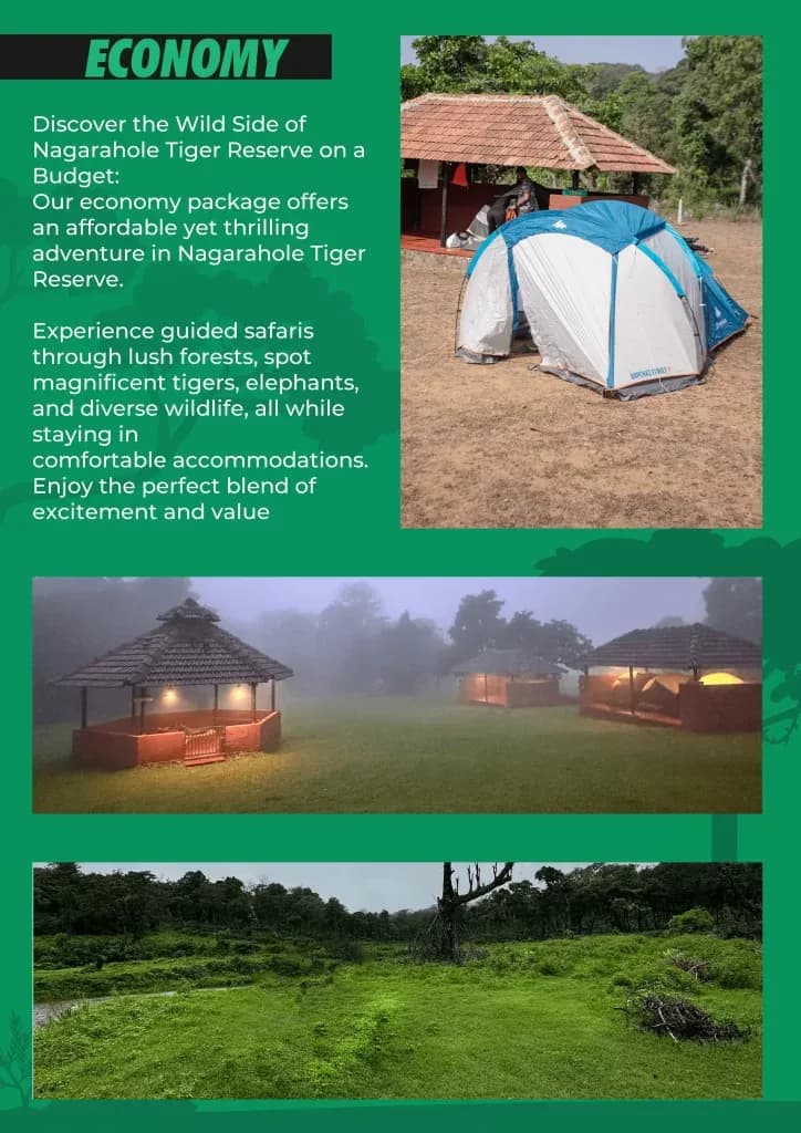 Economy tier: budget stay in tents and cottages at Nagarhole Tiger Reserve