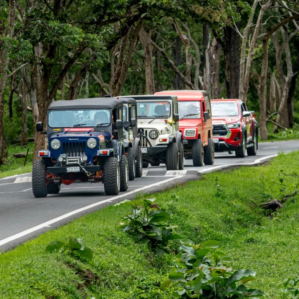 Overlanding expedition vehicle on a remote track
