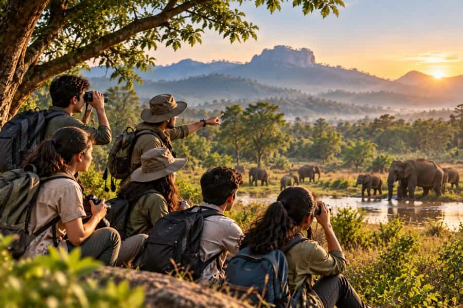 Students on a Tentasy educational nature tour